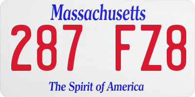 MA license plate 287FZ8