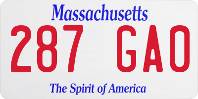 MA license plate 287GA0