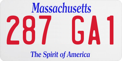 MA license plate 287GA1