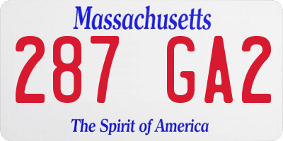 MA license plate 287GA2