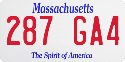 MA license plate 287GA4