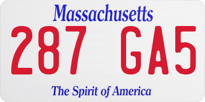 MA license plate 287GA5