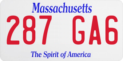 MA license plate 287GA6