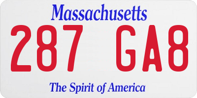 MA license plate 287GA8