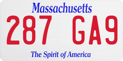 MA license plate 287GA9