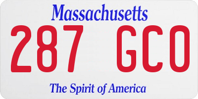 MA license plate 287GC0