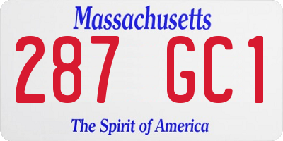 MA license plate 287GC1