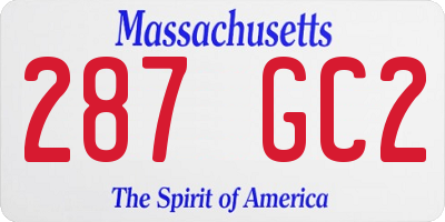 MA license plate 287GC2