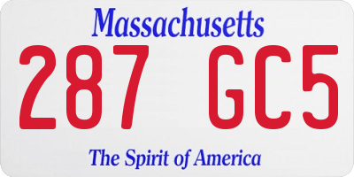 MA license plate 287GC5