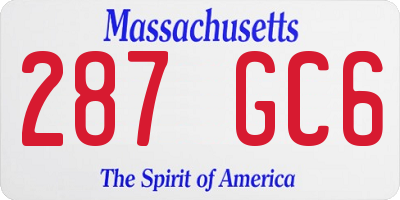 MA license plate 287GC6