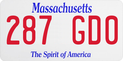MA license plate 287GD0