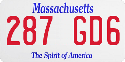 MA license plate 287GD6