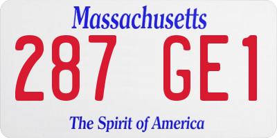 MA license plate 287GE1