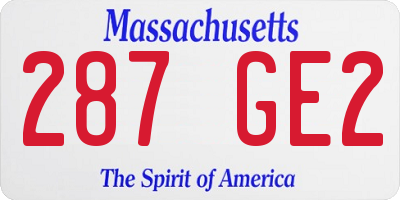 MA license plate 287GE2