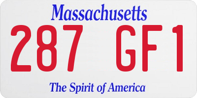 MA license plate 287GF1