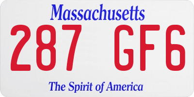 MA license plate 287GF6