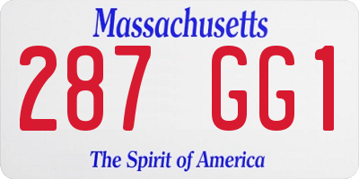 MA license plate 287GG1
