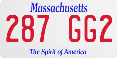 MA license plate 287GG2