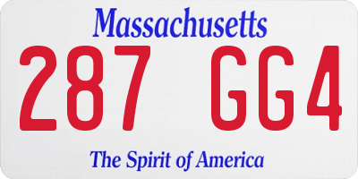 MA license plate 287GG4
