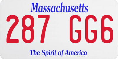 MA license plate 287GG6