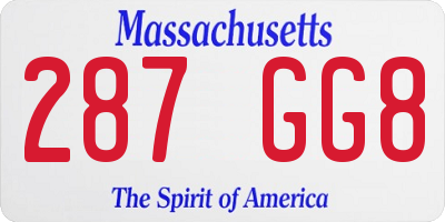MA license plate 287GG8
