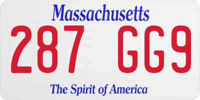 MA license plate 287GG9