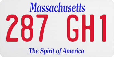 MA license plate 287GH1