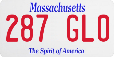 MA license plate 287GL0