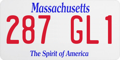 MA license plate 287GL1
