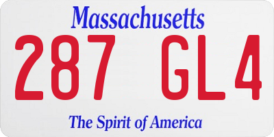 MA license plate 287GL4