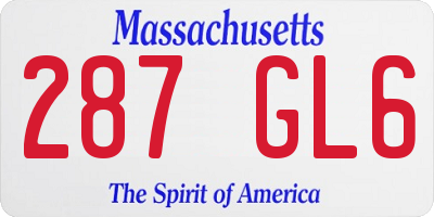 MA license plate 287GL6