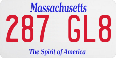 MA license plate 287GL8