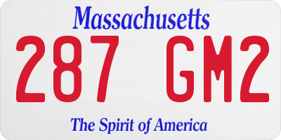 MA license plate 287GM2