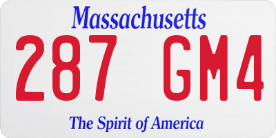 MA license plate 287GM4