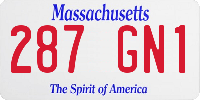MA license plate 287GN1