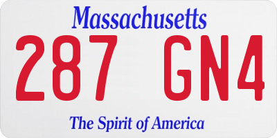 MA license plate 287GN4