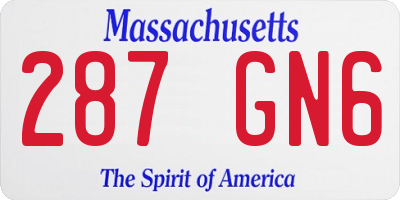 MA license plate 287GN6