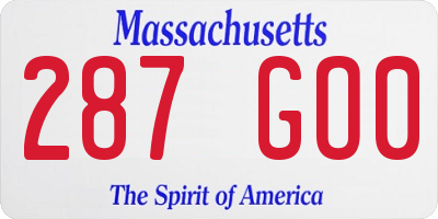 MA license plate 287GO0