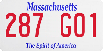 MA license plate 287GO1