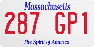 MA license plate 287GP1
