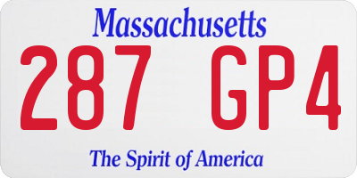 MA license plate 287GP4