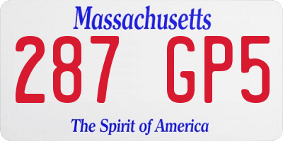 MA license plate 287GP5