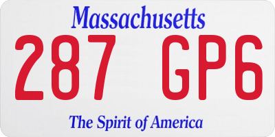 MA license plate 287GP6