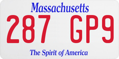 MA license plate 287GP9