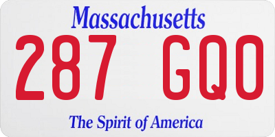 MA license plate 287GQ0