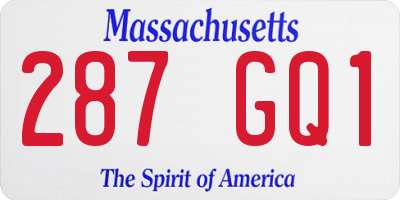 MA license plate 287GQ1