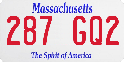 MA license plate 287GQ2