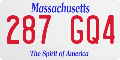 MA license plate 287GQ4