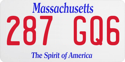 MA license plate 287GQ6