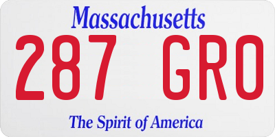 MA license plate 287GR0